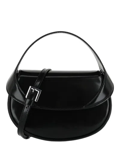 By Far Hari Patent Leather Shoulder Bag In Black