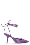 By Far Jen Lace-up 100mm Pumps In Purple
