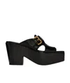 By Far 80mm Lenka Gloss Leather Platform Mules In Black