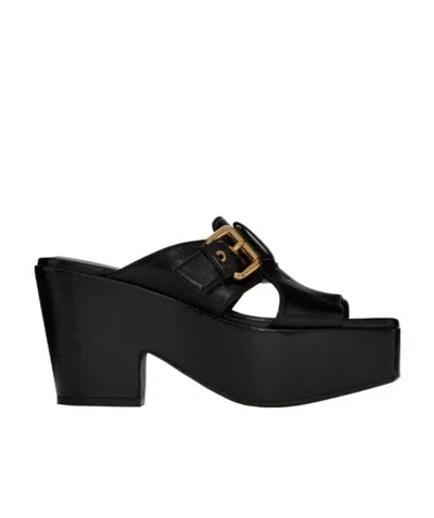 BY FAR HIGH-HEELED SANDALS WITH GRAIN SKIN