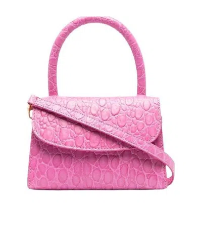 By Far Imitation Crocodile Embossed Mini Handbag In Pink