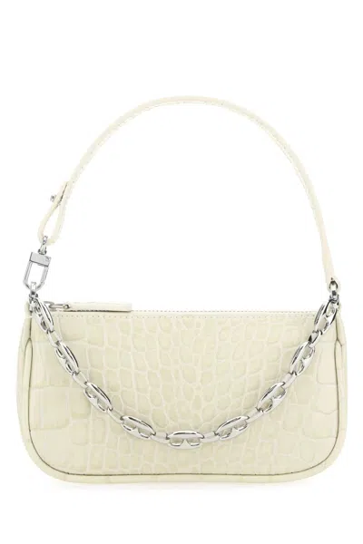 By Far Ivory Leather Mini Rachel Handbag In Pattern