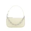 By Far Ivory Leather Mini Rachel Handbag In Sand