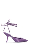 By Far Jen Lace-up 100mm Pumps In Purple