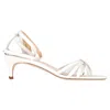 By Far Kaia Kitten Strapped Heels In White Leather In White