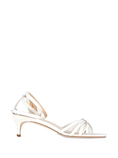 Pre-owned By Far Kaia Strapped Sandals In White