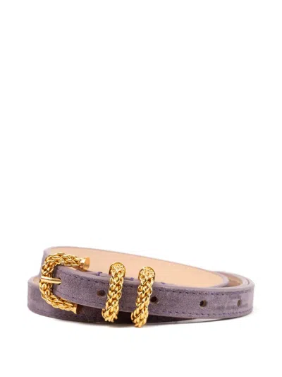 By Far Kat Leather Belt In Purple