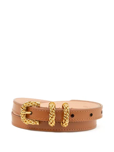 By Far Kat Summer Chain Buckle Belt In Orange
