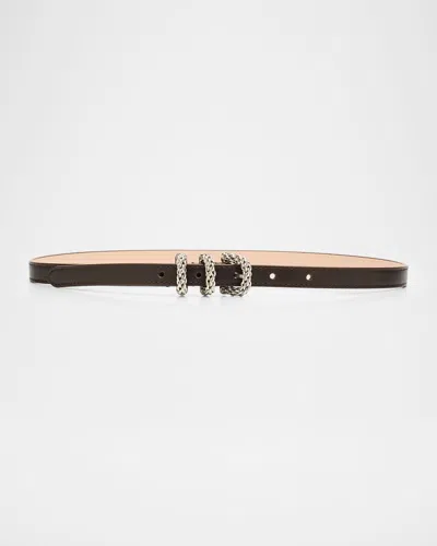 By Far Kat Tabac Nappa Leather Belt In Brown