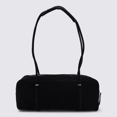 By Far Kimberly Suede Leather Shoulder Bag In Black