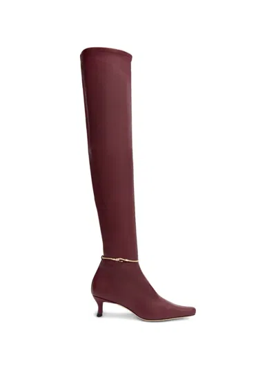 By Far Kitten Stretch Stevie Boots In Burgundy