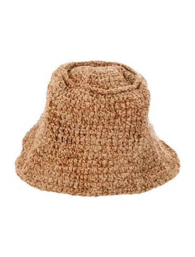 Pre-owned By Far Knitted Bucket Hat In Neutral