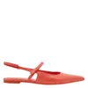 BY FAR BY FAR LADIES CORAL RED JESS CROCO EMBOSSED LEATHER SLINGBACK SANDALS