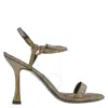 By Far Mia Disco Leather Sandal In Brown