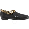 BY FAR BY FAR LADIES NICK CHAIN-ANKLET LEATHER LOAFERS
