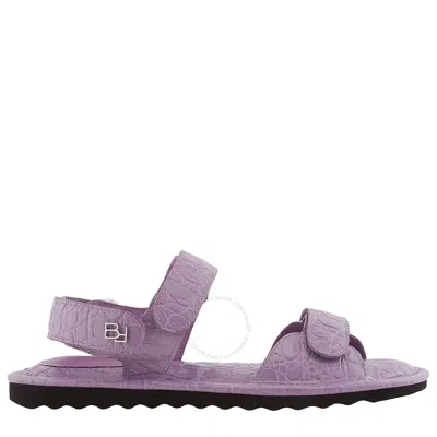 By Far Ladies Purple Haze Croco Embossed Gideon Sandals