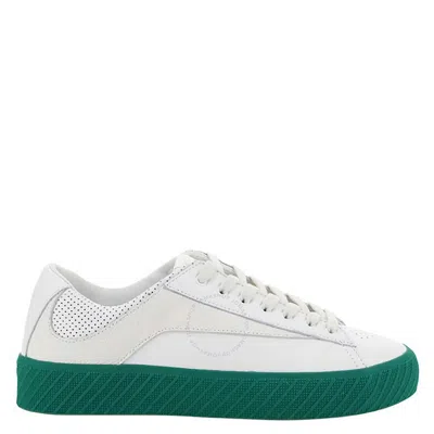 By Far Ladies Rodina Leather Low-top Sneakers In Green/white
