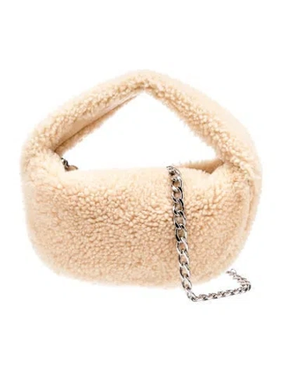 Pre-owned By Far Lambswool Shoulder Bag In Yellow