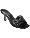 By Far Lana Gloss Leather Mule In Black In Black