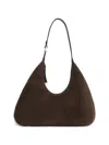 By Far Large Amber Structured Silhouette Shoulder Bag In Brown