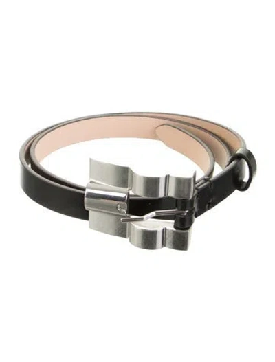Pre-owned By Far Leather Belt In Black