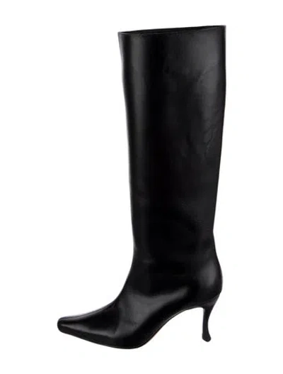 Pre-owned By Far Leather Boots In Black