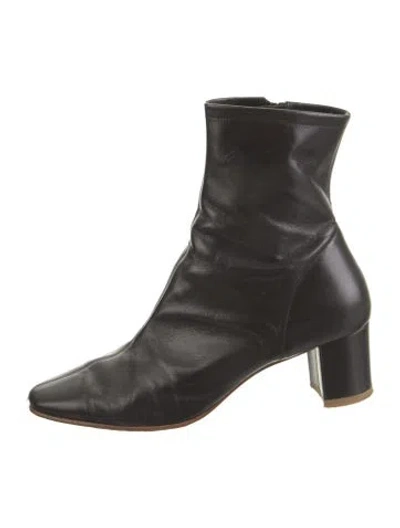Pre-owned By Far Leather Boots In Black