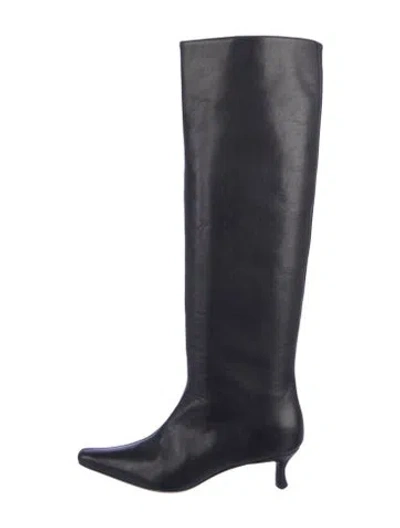 Pre-owned By Far Leather Boots In Black