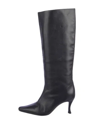 Pre-owned By Far Leather Boots In Black