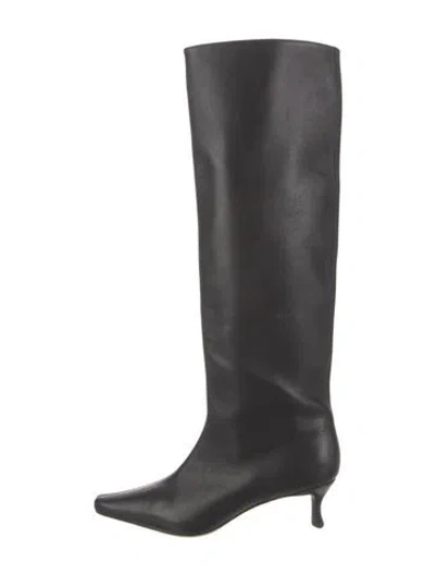 Pre-owned By Far Leather Boots In Black