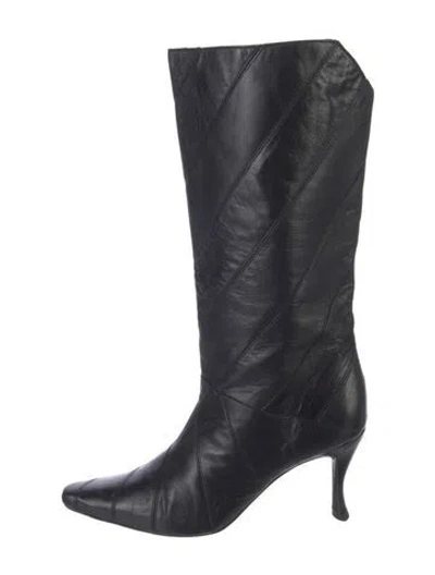 Pre-owned By Far Leather Boots In Black