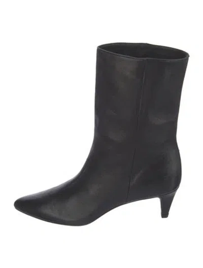 Pre-owned By Far Leather Boots In Black