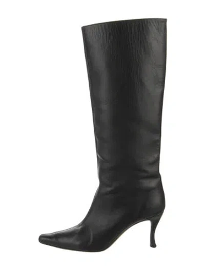 Pre-owned By Far Leather Boots In Black