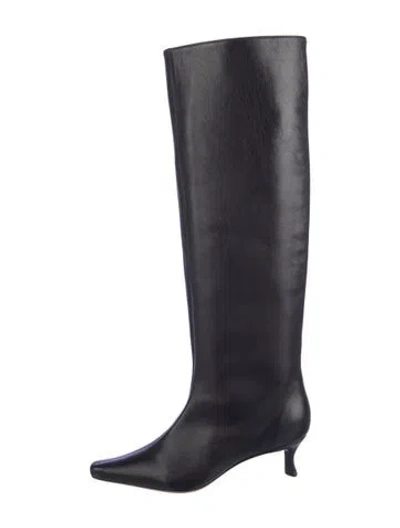 Pre-owned By Far Leather Boots In Black