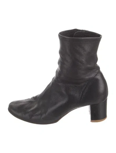 Pre-owned By Far Leather Boots In Black