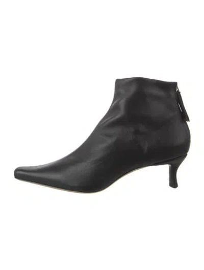 Pre-owned By Far Leather Boots In Black