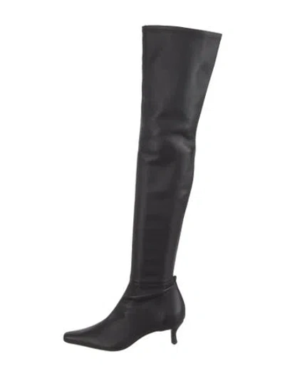 Pre-owned By Far Leather Boots In Black