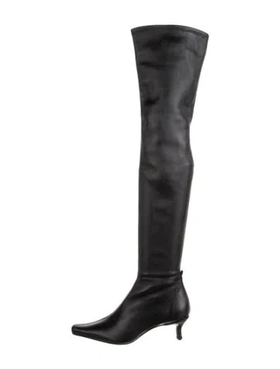 Pre-owned By Far Leather Boots In Black