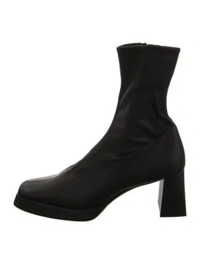 Pre-owned By Far Leather Boots In Black