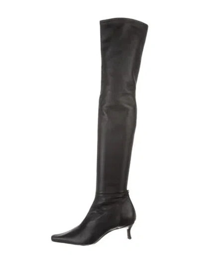 Pre-owned By Far Leather Boots In Black