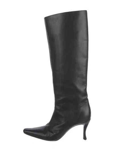 Pre-owned By Far Leather Boots In Black