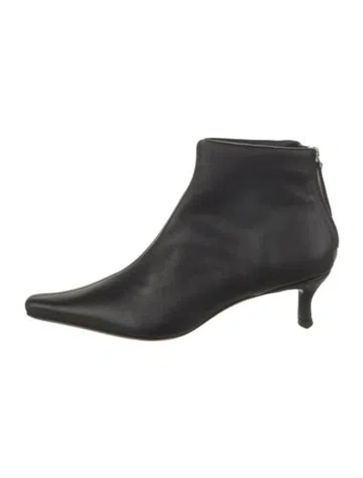 Pre-owned By Far Leather Boots In Black