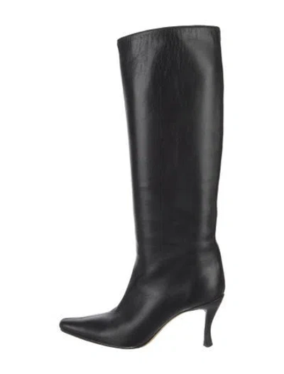 Pre-owned By Far Leather Boots In Black
