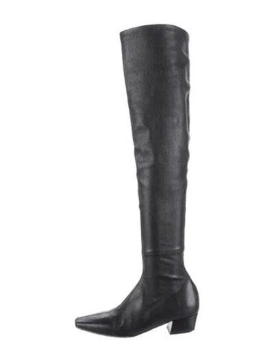 Pre-owned By Far Leather Boots In Black