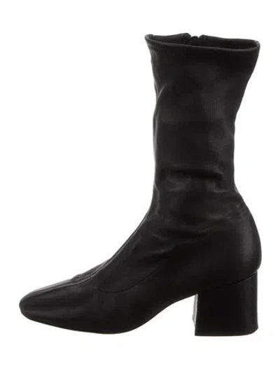 Pre-owned By Far Leather Boots In Black