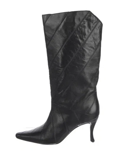 Pre-owned By Far Leather Boots In Black