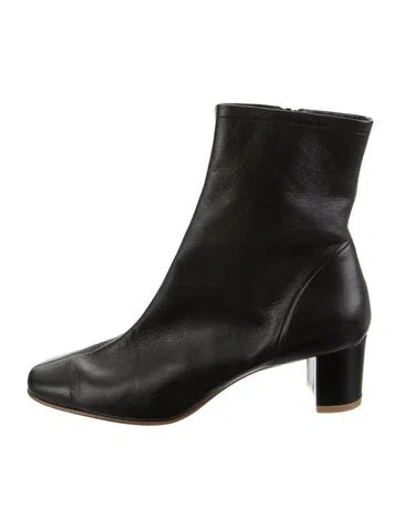 Pre-owned By Far Leather Boots In Black