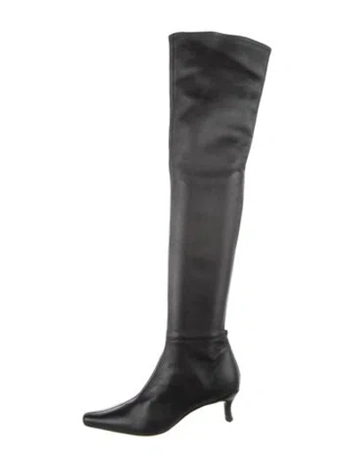 Pre-owned By Far Leather Boots In Black