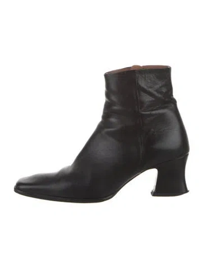 Pre-owned By Far Leather Boots In Black