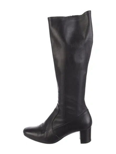 Pre-owned By Far Leather Boots In Black